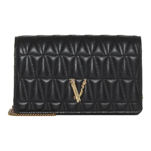 VERSACE Virtus Sheepskin Crossbody Clutch Women's Black