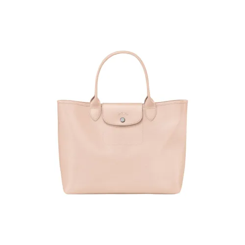 LONGCHAMP Le Pliage City Покрытый холст с кожаными вставками Сумка через плечо Сумка Большая Женская Бежевая