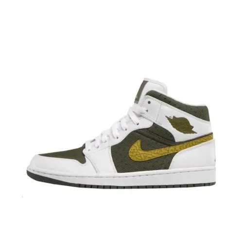 Jordan Air Jordan 1 Phat MID Амортизация High Топ Винтажные баскетбольные кроссовки Унисекс Белый Зеленый