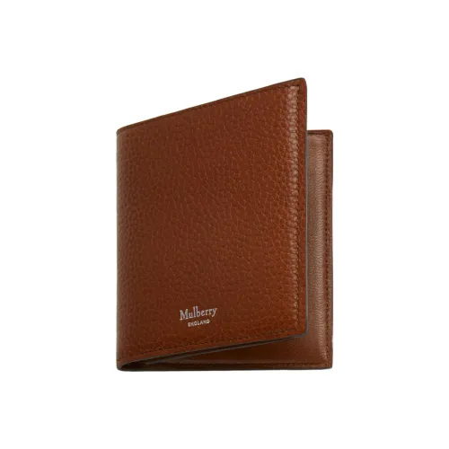 Mulberry Рельефная Телячья Кожа Держатель для Карт и Кошелек Мужской Коричневый