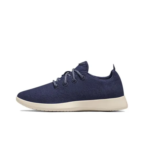 Allbirds Wool Runner Шокабойеры Противоскользящие Низкий Топ Спортивная Повседневная Обувь Женская Полночный Синий