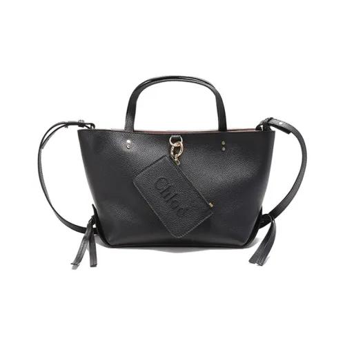 Chloe Коровья кожа Тоут Сумка Сумка для покупок Сумка на плечо Сумка Маленькая Женская Черная