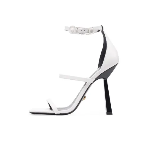 VERSACE One Ремень Сандалии 11 см Женские Белые Черные