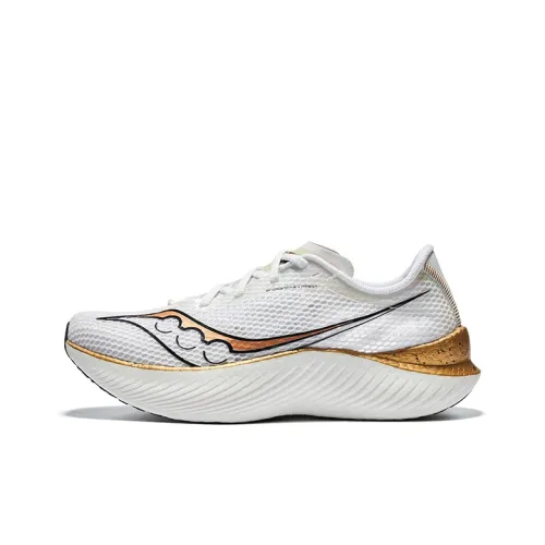 Saucony Endorphin Pro 3 Беговые кроссовки Низкий Топ Белый Золото Мужской