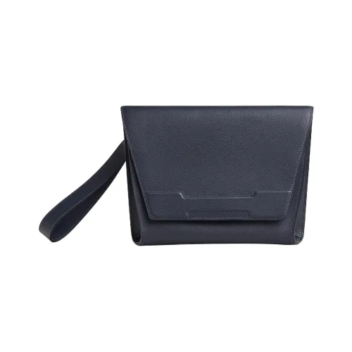 HERMES Novapolis Evercolor Телячья кожа Сумка Клатч Мужской 2Z BLEU NUIT Полночный синий