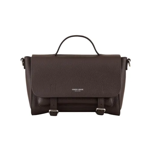 GIORGIO ARMANI Сумка с текстурой гальки из телячьей кожи курьерская сумка сумка через плечо маленькая мужская коричневая