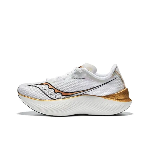 Saucony Endorphin Pro 3 Беговые кроссовки Низкий Топ Белый Золото Женские