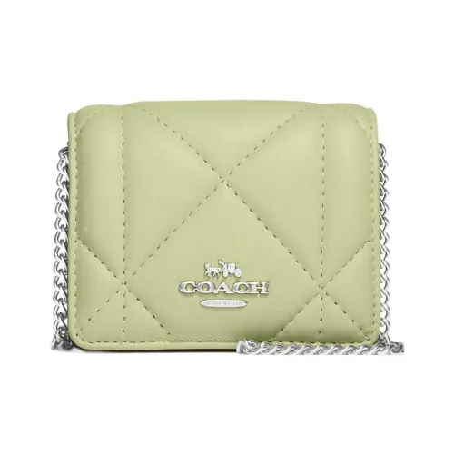 COACH Сумка из кожи с цепочкой сумка через плечо мини женская зеленая