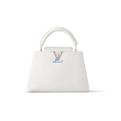 LOUIS VUITTON Capucines Taurillon Кожа Kapusin Через плечо Тоут Сумка Over Одно плечо Мини Women's White