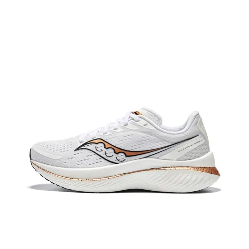 Saucony Endorphin Speed 3 Устойчивый к истиранию Дышащий Низкий Топ Карбоновая плита Беговые кроссовки Женские Белый Золотой