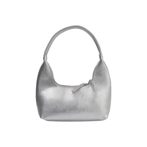 NOMK ПУ (полиуретан) Подушка Сумка Тоут Сумка Сумка для покупок Сумка на плечо Женская Серебряная