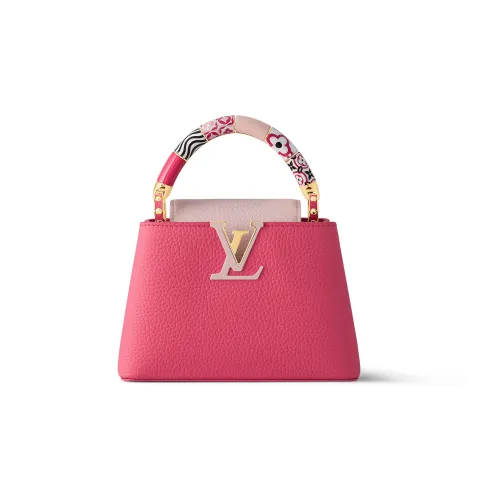 LOUIS VUITTON Capucines Taurillon Кожа Kapusin Через плечо Тоут Сумка Over Одно плечо Мини Женские Розовый