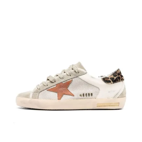 Golden Goose Супер Звезда Стильные Скейтбординги Женские Серо-оранжевый Эффект Потертости