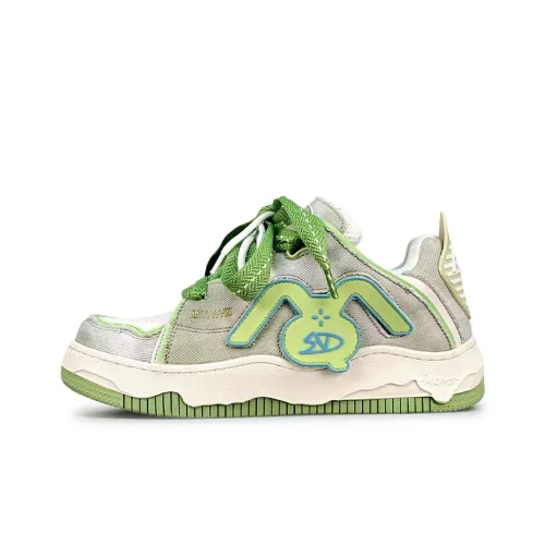 LuzaoT SUPER DRAG Пухлые туфли Стильные Скейтбординги Унисекс Деним Зеленый