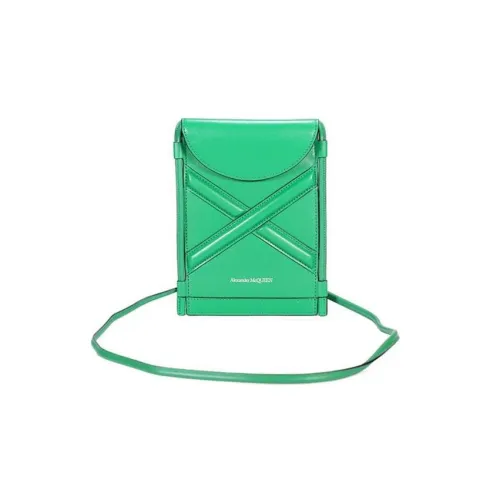 Alexander McQueen Curve Micro Чехол для телефона из коровьей кожи Сумка через плечо Женская Мятно-зеленая
