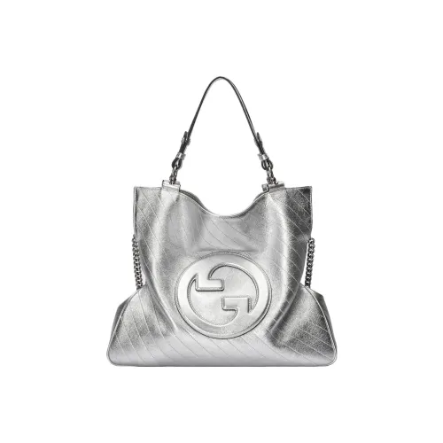 GUCCI Blondie Кожа Тоут Сумка Сумка для покупок Сумка Средний Women's Silver