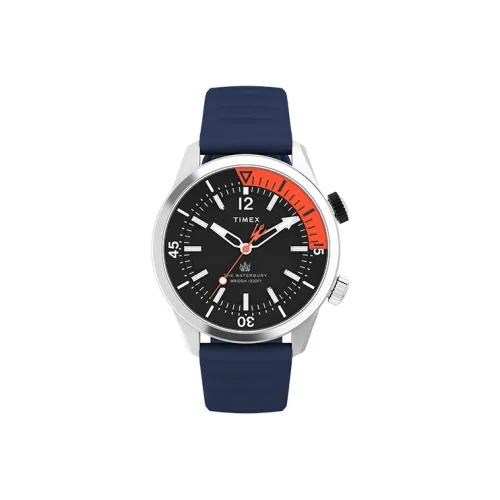 TIMEX WATERBURY Collection Мужские часы Кварцевый механизм Резиновый ремешок 41 Черный циферблат TW2V73500