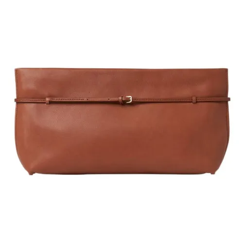 THE ROW Sienna Кожаный клатч женский коричневый