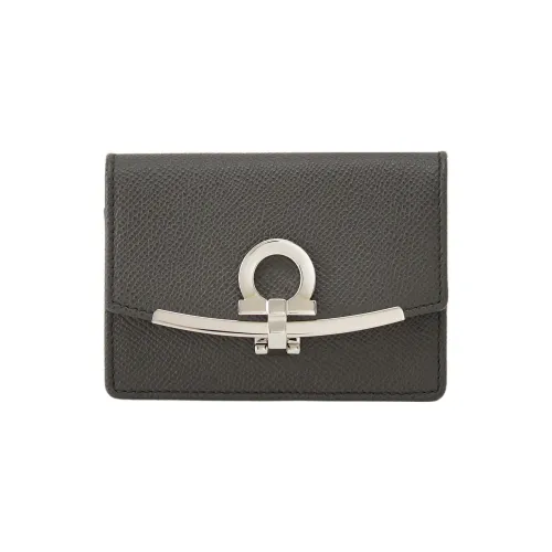 FERRAGAMO GANCINI Корова Кожа Держатель для визиток Женский Темно-Серый