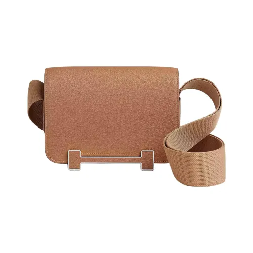 HERMES Geta Козья кожа Деревянные Сандалии Сумка Сумка через плечо Женская Коричневая