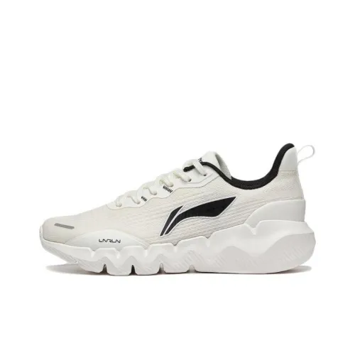 LINING Spirituality Дышащий Устойчивый к истиранию Низ Резистентный Низкий Топ Беговые кроссовки Женские Белый Черный