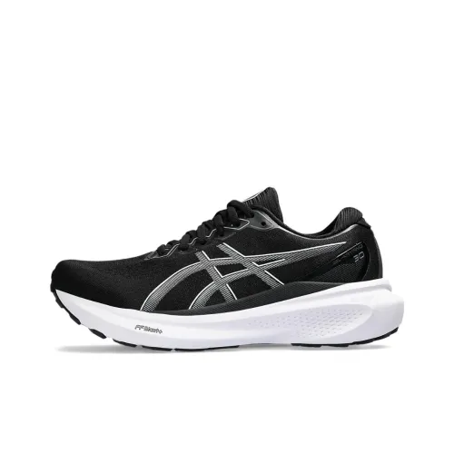 Asics Gel Kayano 30 Амортизация Устойчивость к истиранию Дышащие Низкие Кроссовки для бега Женские Черный Белый