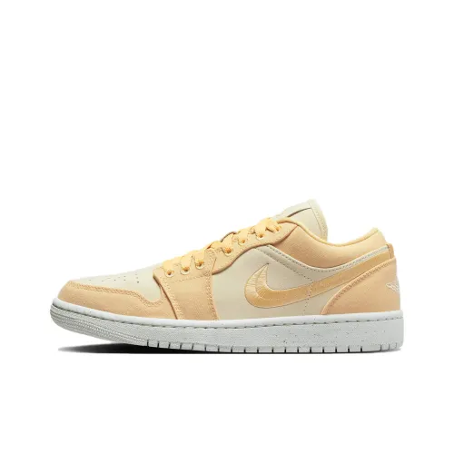 Jordan Air Jordan 1 Low SE 'Canvas' Low Top Винтажные баскетбольные кроссовки Женские Желто-оранжевые