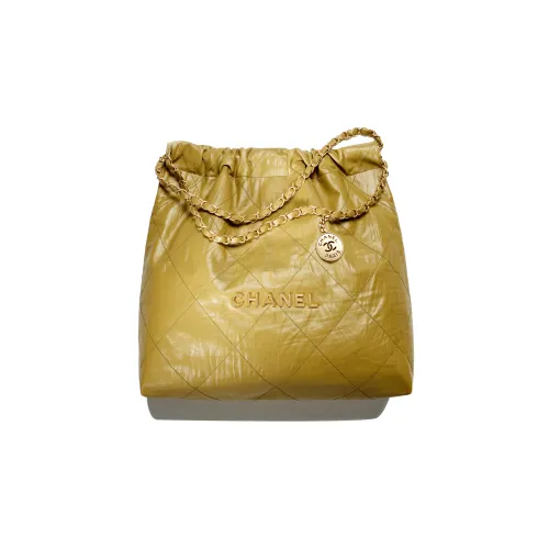 CHANEL 22Bag Корова Кожа Ткань Сумка-ведро Сумка Сумка через плечо Средняя Женская Хаки Зеленая