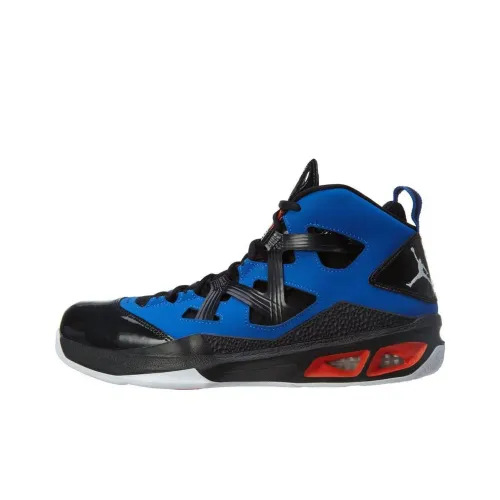 Jordan Melo M9 Амортизация MID Топ Баскетбольные кроссовки Мужской Синий Черный