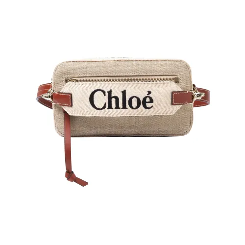 Chloe Дерево Linen Canvas Сумка Crossbody Женская Коричневая