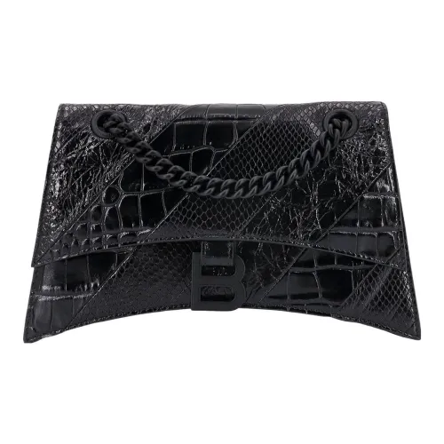 Balenciaga Crush Кожа Сумка Сумка через плечо Женская Черная