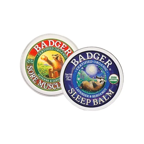 BADGER Сон Бальзам + Бальзам для снятия боли Набор Облегчение зуда и увлажнение Эффект снятия боли Крем 21г + Сон Крем 21г