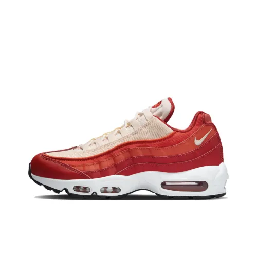 Nike Air Max 95 Mystic Red Устойчивый к истиранию Дышащий Низкий Топ Повседневная Обувь Мужская Красный Бежевый