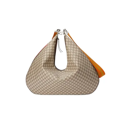 GUCCI Attache Холст с кожей Сумка-полумесяц Курьерская сумка Портативная сумка через плечо Сумка через плечо Мужская Коричневая