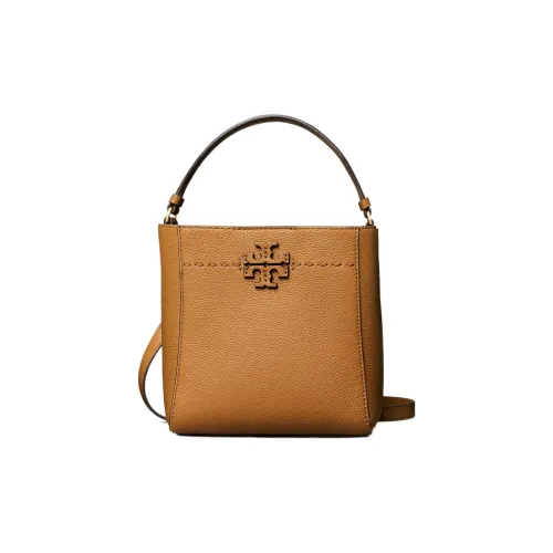 TORY BURCH McGraw Личиевая текстура Кожа Корова Ведро-образная Сумка Сумка через плечо Сумка Маленькая Женская Коричневая
