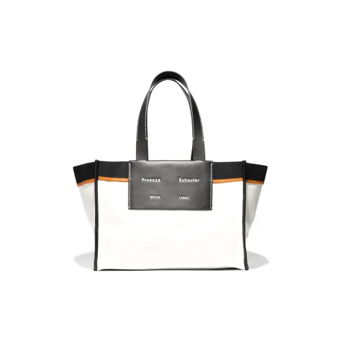 PROENZA SCHOULER Хлопок с коровья кожа и полиуретан Тоут Сумка Сумка для покупок Экстра-большая Сумка Женская Белая