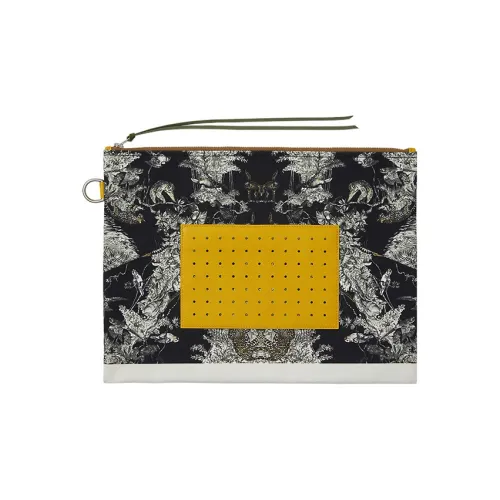 HERMES Navette Козья кожа с хлопковой тканью Клатч Экстра-большой Женский Многоцветный