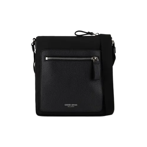 GIORGIO ARMANI Сумка через плечо из коровьей кожи стандартная мужская черная