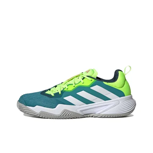 Adidas Barricade Slip-Resistant Низкие Кроссовки для Тениса Мужские Зеленые Желтые