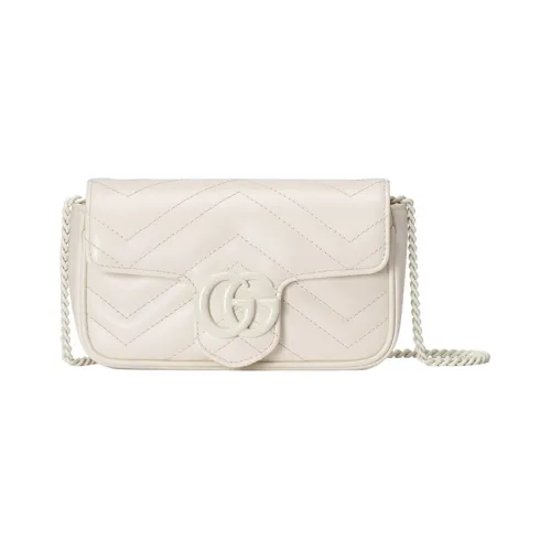 GUCCI GG Marmont Кожа Сумка через плечо Экстра мини Женская Белая