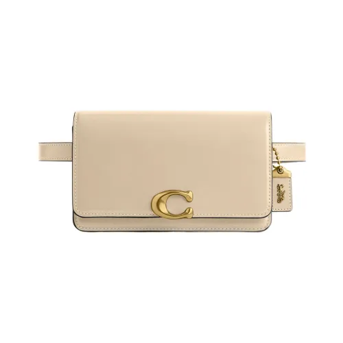 COACH Bandit Коровья кожа Бананка Женская Экрю