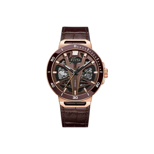 FIYTA Автоматический механический механизм Мужские часы 43mm*43mm*12,1mm Кофейный