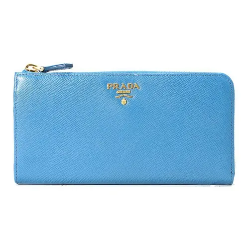 PRADA Кожа Кошелек Большой Женский Озерный Синий