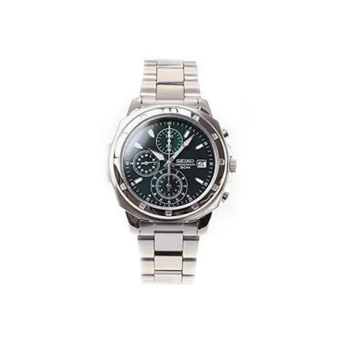 SEIKO Кварцевый механизм нержавеющая сталь ремешок часы 39 мм мужской зеленый циферблат модель SND411P