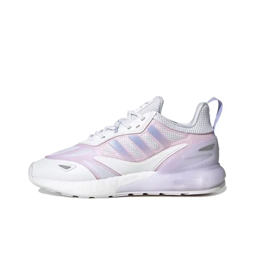 Adidas Originals ZX 2K BOOST 2,0 Slip-resistant Abrasion-resistant Low Top Casual Women's Purple White Adidas Originals ZX 2K BOOST 2,0 Противоскользящий Устойчивый к истиранию Низкий Топ Повседневный Женский Фиолетовый Белый