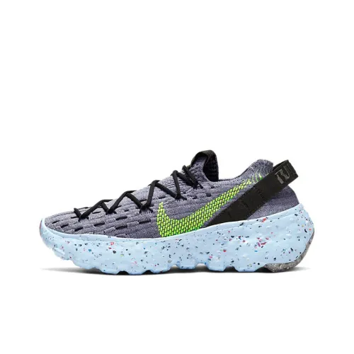 Nike Space Hippie 04 Shock Absorbers Slip-Resistant Low Top Casual Women's Gray Green Найк Space Hippie 04 Амортизаторы Slip-Resistant Низкий Топ Повседневный Женский Серый Зеленый