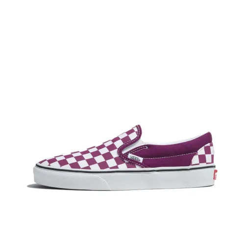 Vans Classic Slip On Аbrasion Resistant Низкие Кроссовки для скейтбординга Унисекс Фиолетовый Белый