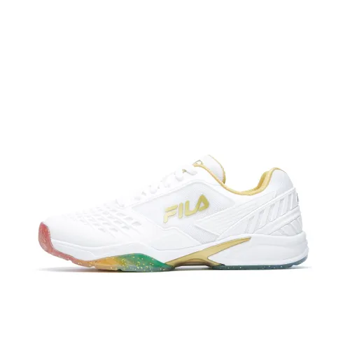 Wilson x FILA Axilus 2 Дышащий Низкий Топ Повседневная Обувь Мужская Белый Золото