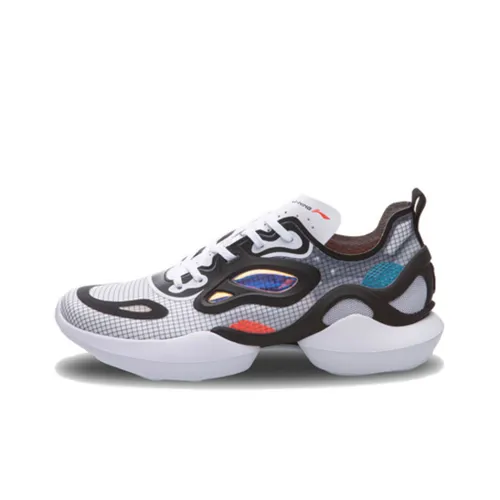 LiNing Comet Шокаблокирующие противоскользящие низкие топы Спортивная повседневная обувь Мужская Черно-белая