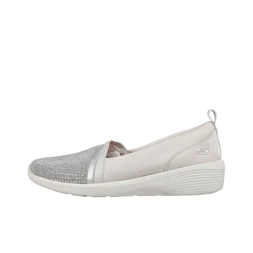 Skechers Arya Дышащий Низкий Топ Повседневная Обувь Женская Серебряный Серый